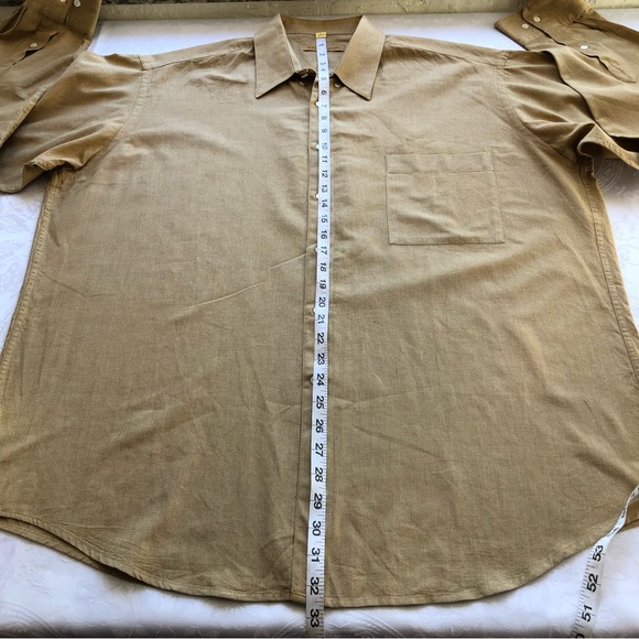 Donna Karan Signature Men’s Size 17.5 34/35 Gold Button-Up Collared Dress Shirt - Picture 6 of 15
